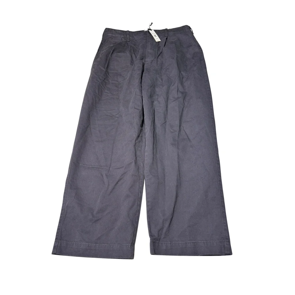NWT Banana Republic Mens Wide Leg Chino Pants Gray 100% Cotton 32x30 $120